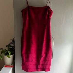 Short Dark red layered dress
